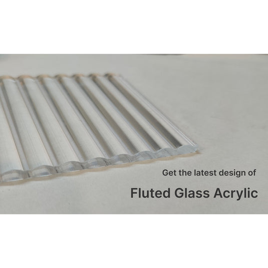 Reeded RD 315 Clear Transparent Fluted Acrylic Sheet | 8 ft x 4 ft | 4 mm Thickness