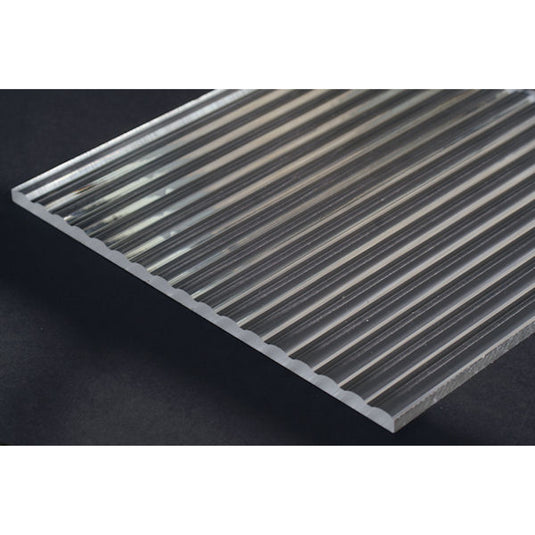 Reeded RD 315 Clear Transparent Fluted Acrylic Sheet | 10 ft x 4 ft | 4 mm Thickness